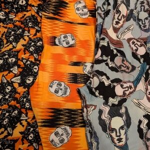 LuLaRoe Women's Leggings - Orange, Black, Gray Patterns